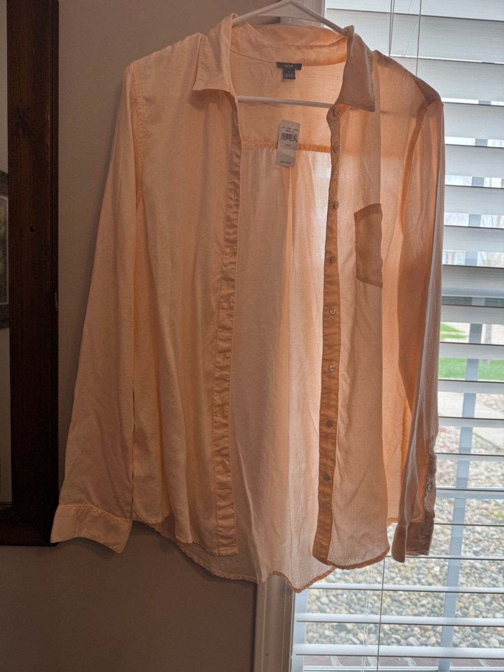 Aerie Coral Button Down Shirt, Size Medium